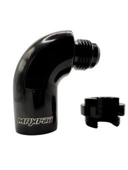 MaxFlo Motorsport AN06 TO 5/16 Hard line 90 Degree Black