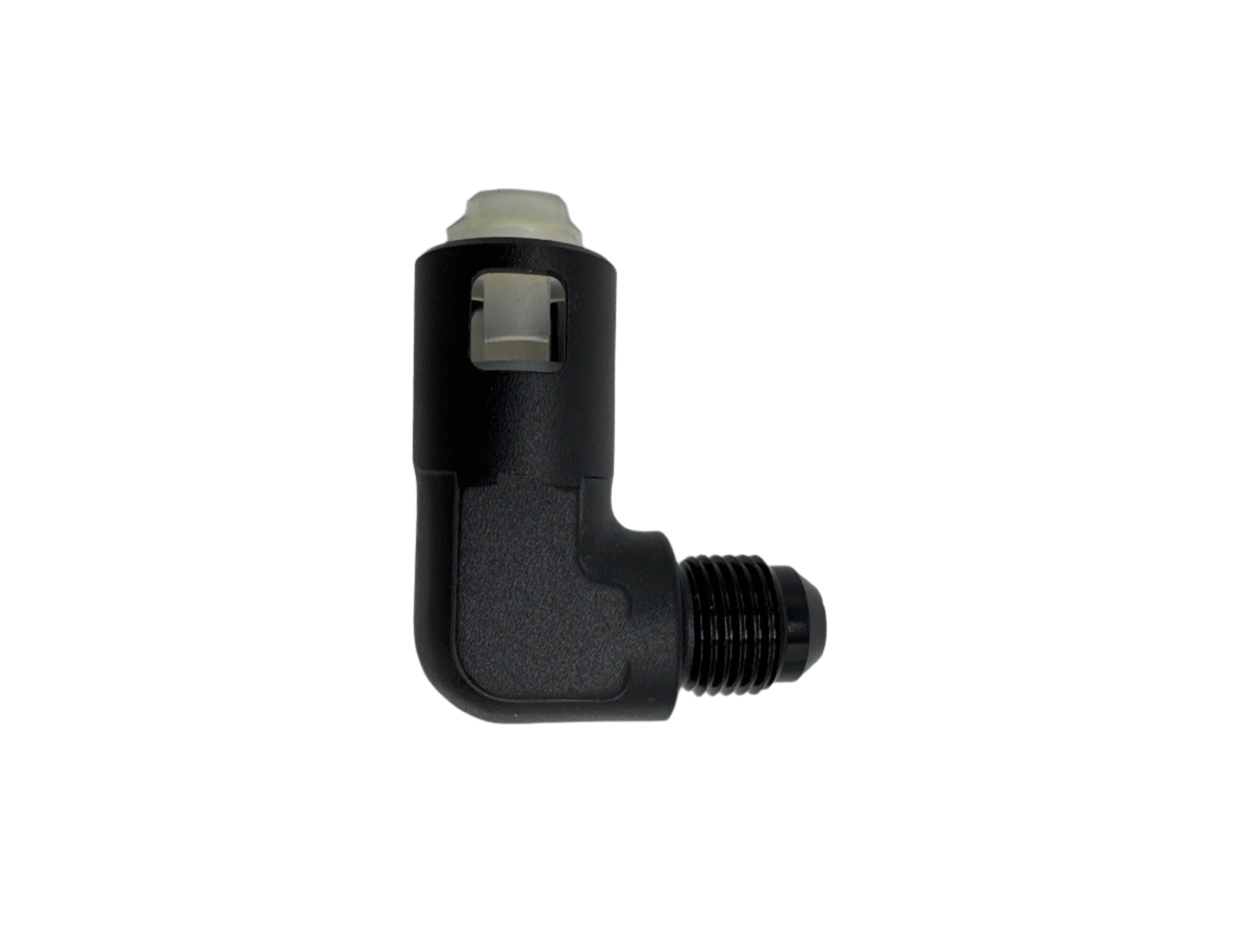 MaxFlo Motorsport AN08 TO 3/8 Fuel Line 90 degree Black