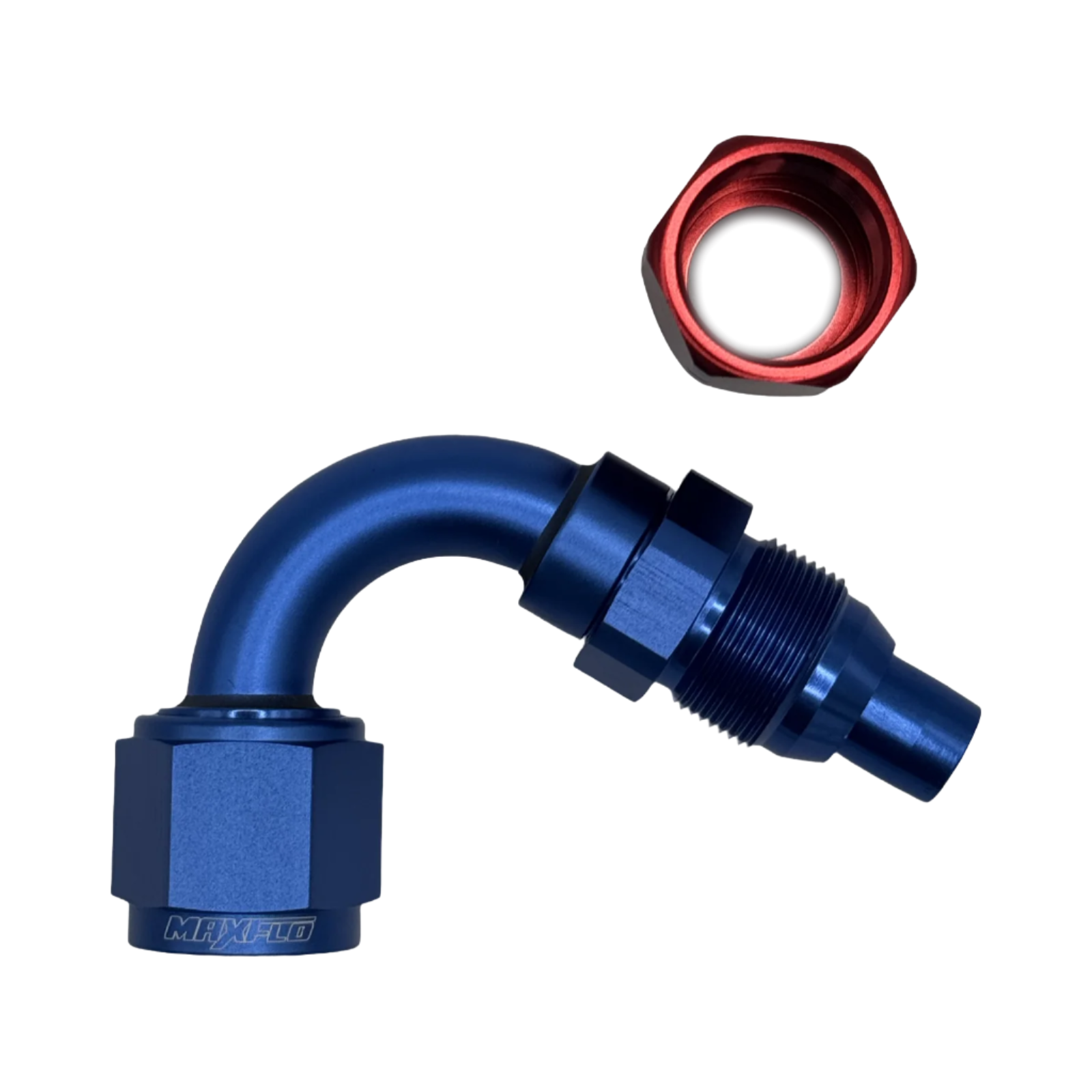 MaxFlo Motorsport AN12 120 degree Swivel Blue/Red