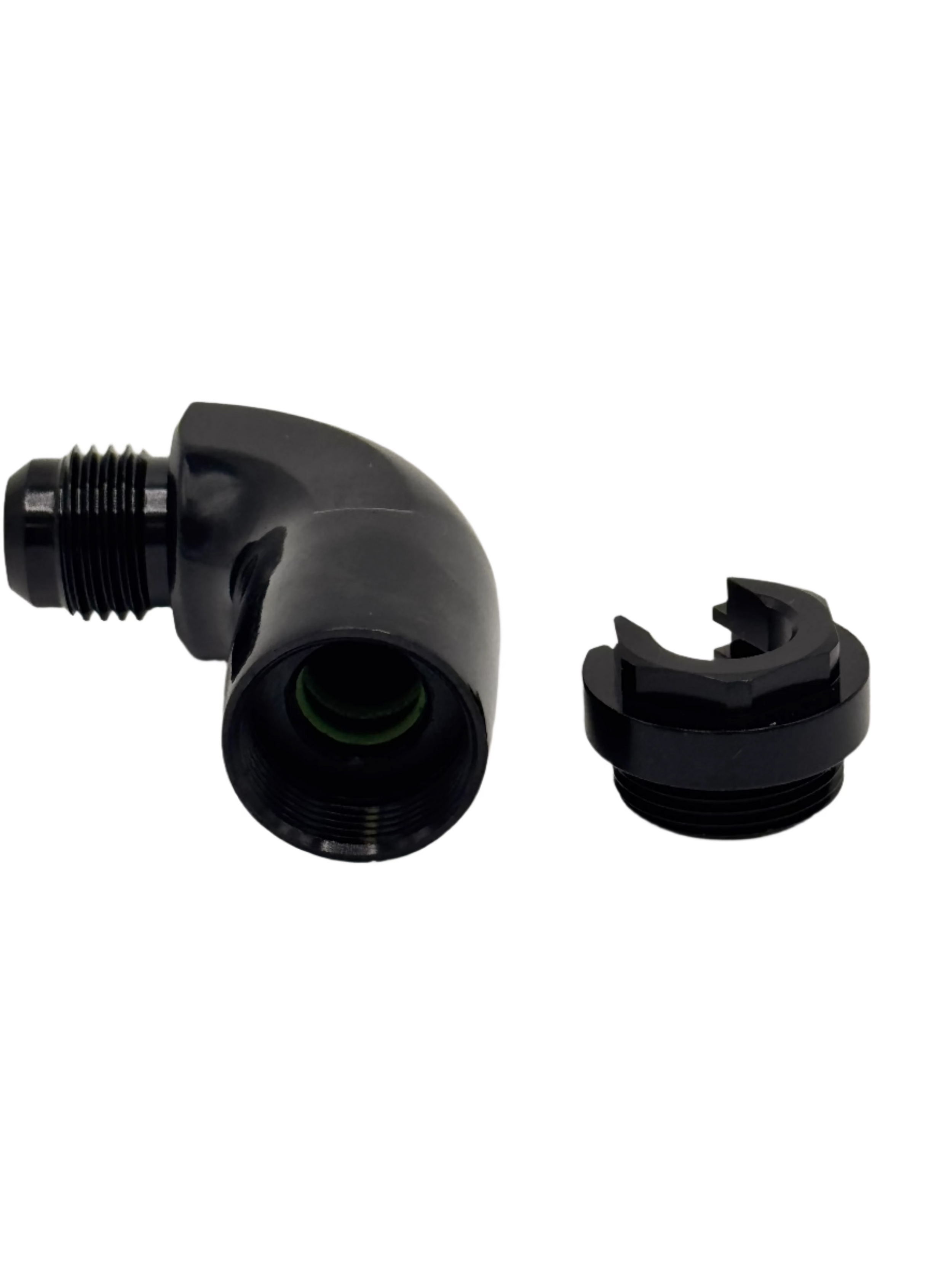 Maxflo Motorsport AN06 TO 3/8 Hard Line 90 Degree Black