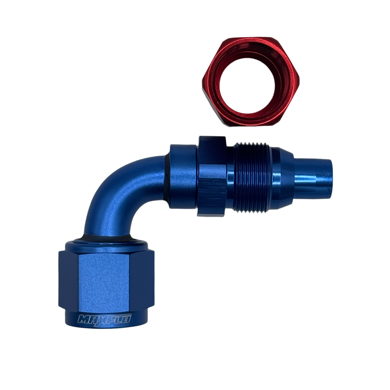 MaxFlo Motorsport AN12 90 degree Swivel Blue/Red