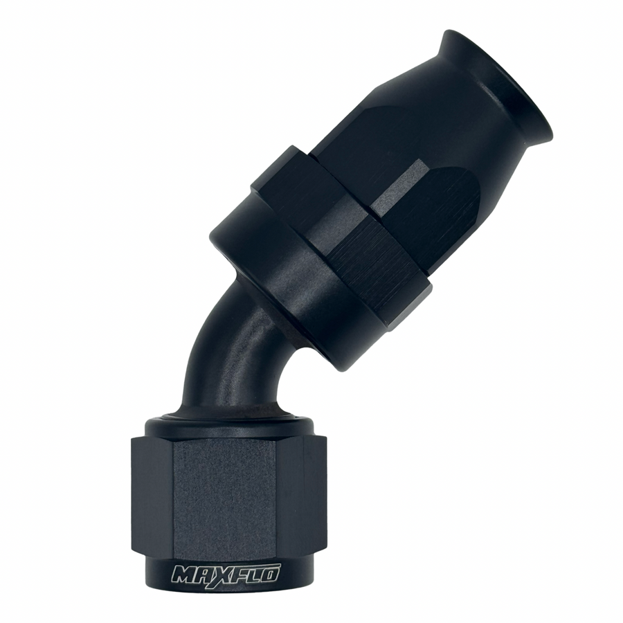 MaxFlo Motorsport AN10 45 Degree Swivel Black PTFE