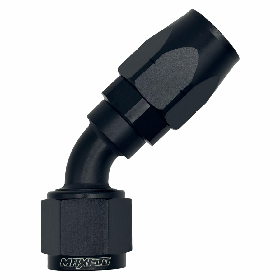 MaxFlo Motorsport AN12 45 degree Swivel Black