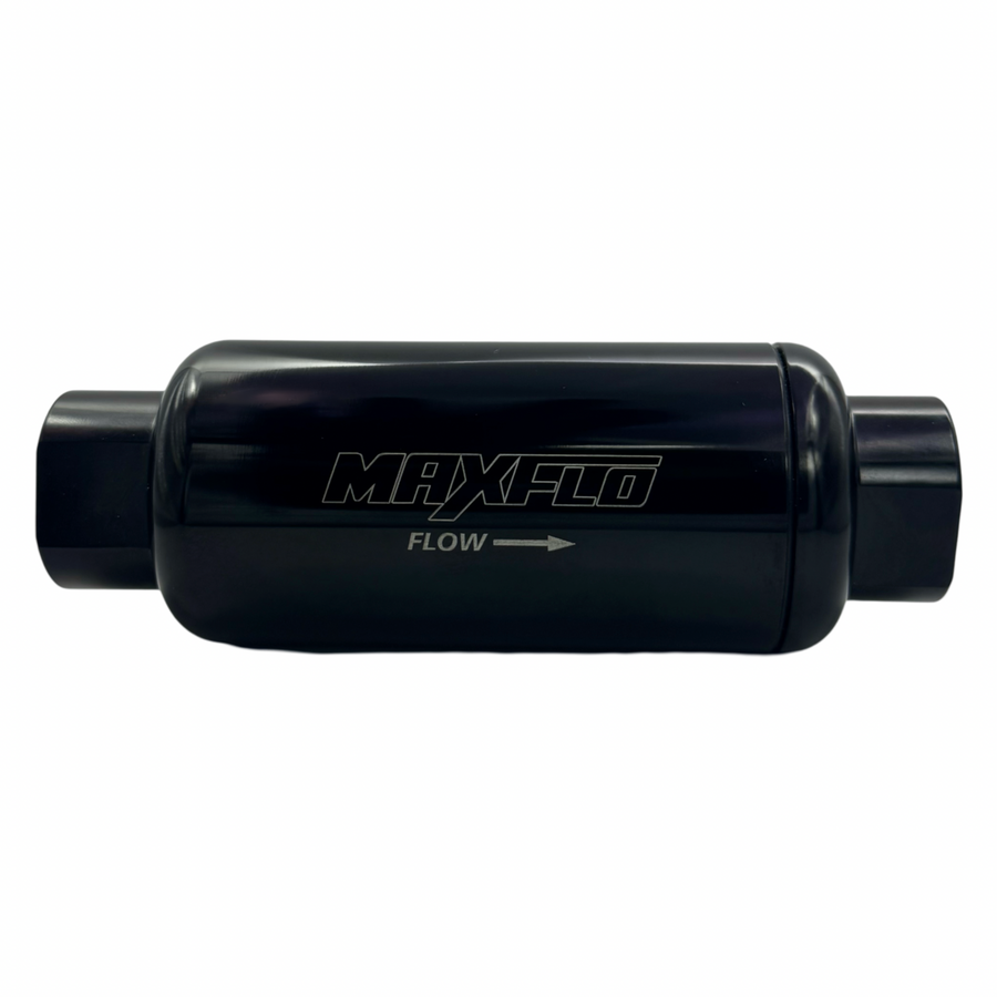 MaxFlo AN10 ORB Billet Fuel Filter 50MM  BLack