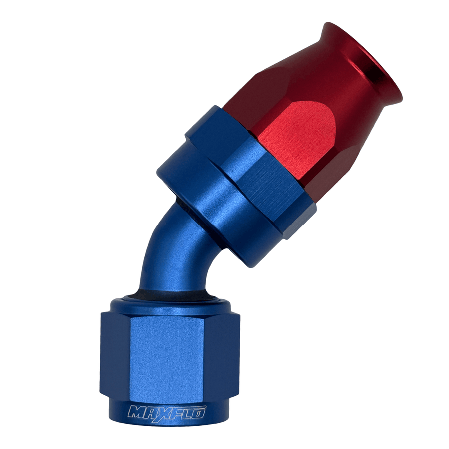 MaxFlo Motorsport AN06 60 Degree Swivel Blue Red PTFE