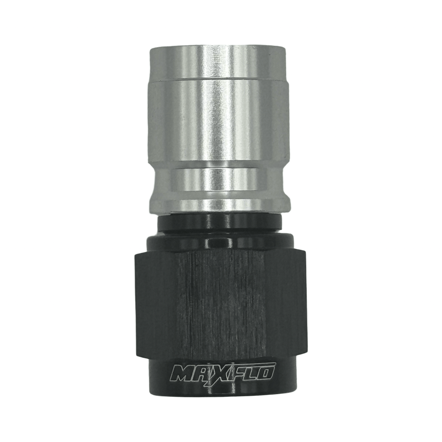 MaxFlo Motorsport AN06 Straight PTFE Crimp Hose End - Black