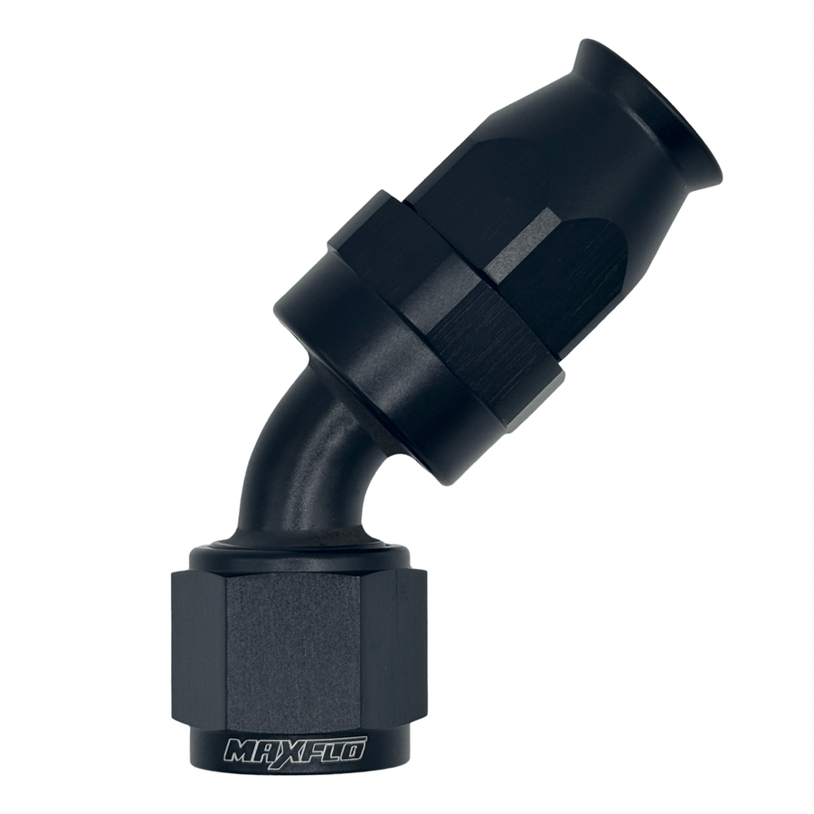 MaxFlo Motorsport AN08 60 Degree Swivel Black PTFE