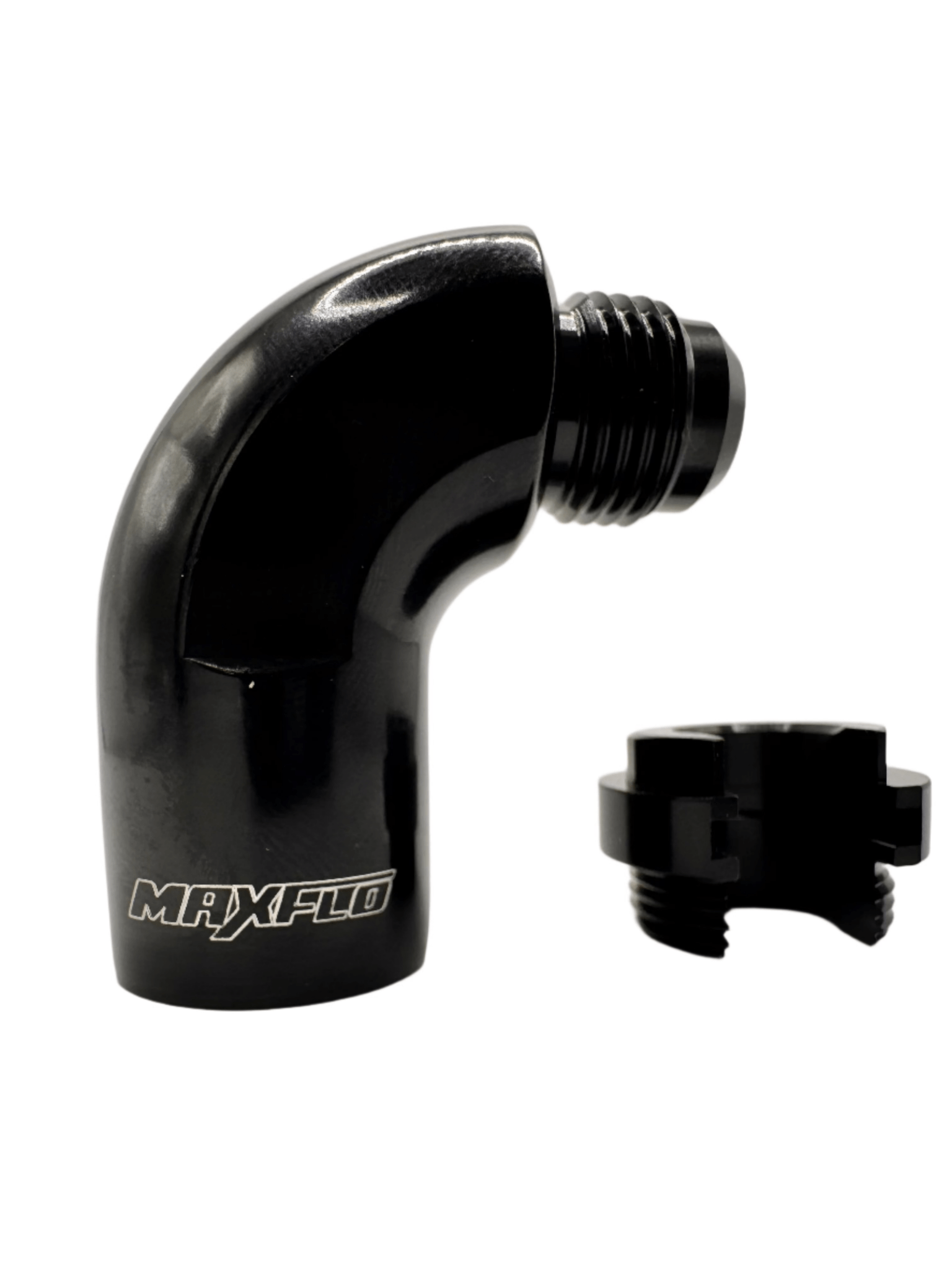 Maxflo Motorsport AN08 TO 3/8 Hard Line 90 Degree Black