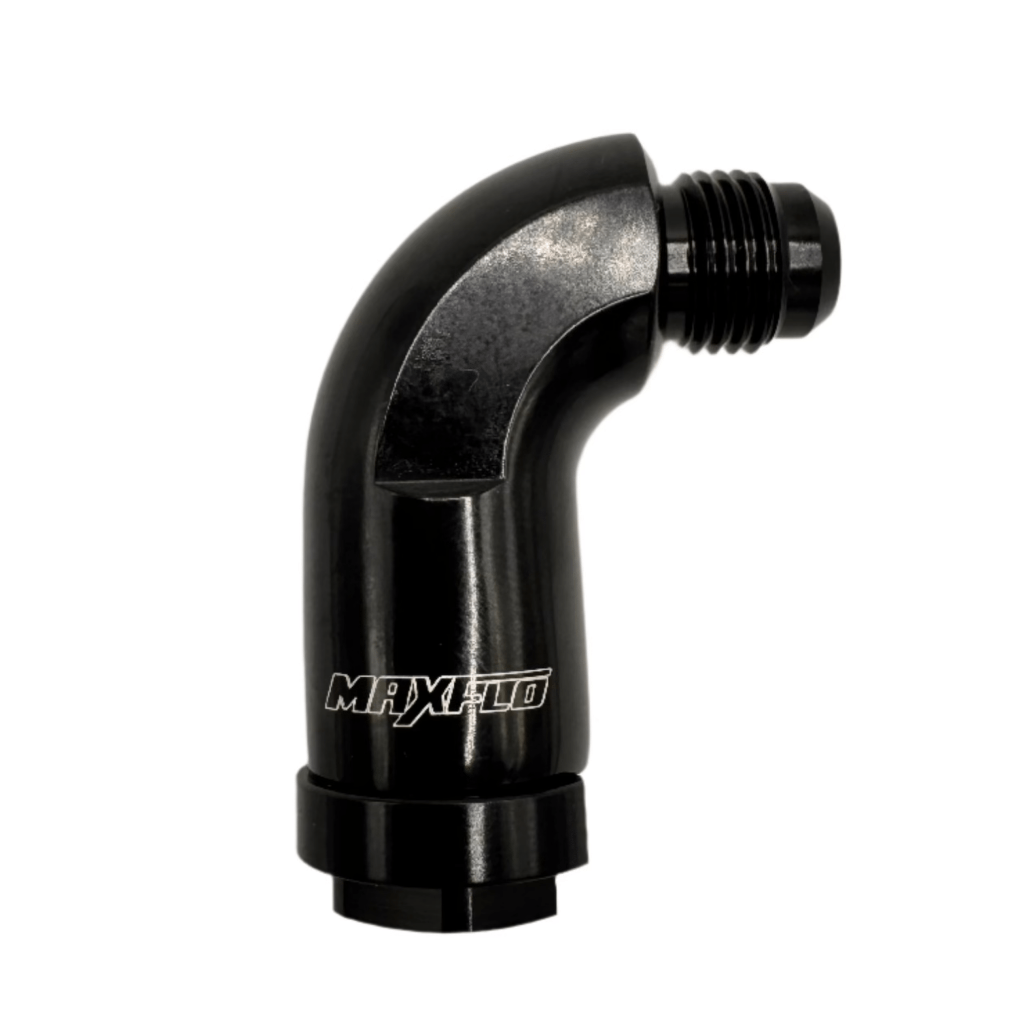 Maxflo Motorsport AN08 TO 3/8 Hard Line 90 Degree Black