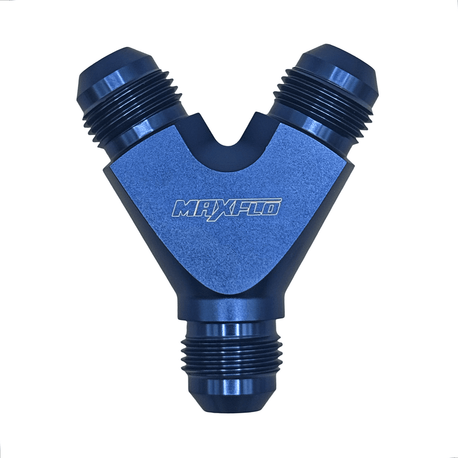 MaxFlo Motorsport AN08 "Y" Adapter Blue