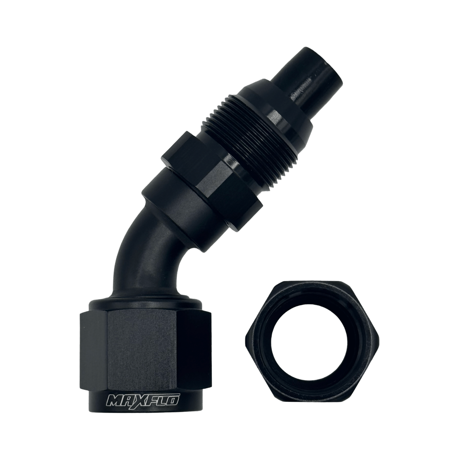 MaxFlo Motorsport AN10 45 Degree Swivel Black