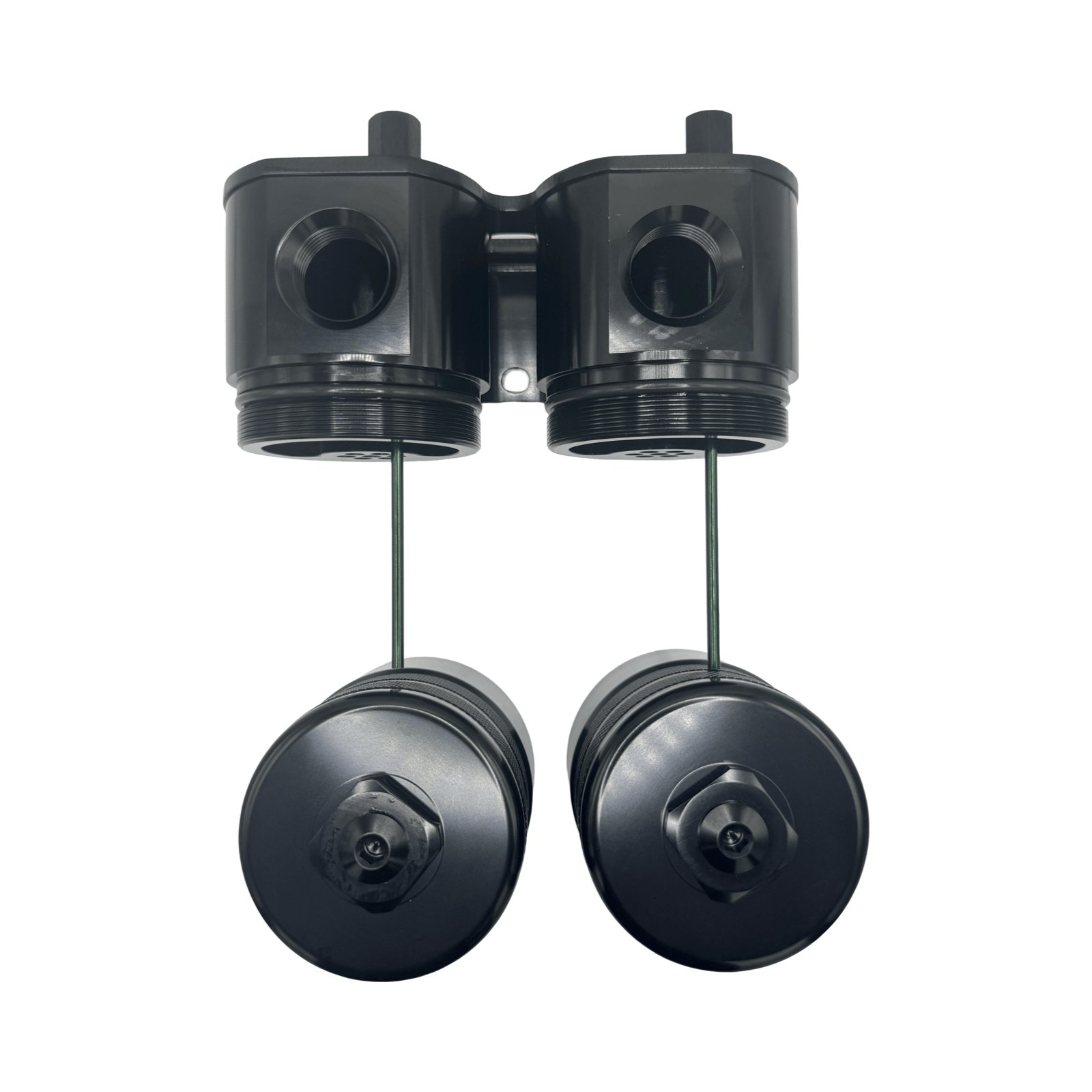 MaxFlo Motorsport AN10 Dual Billet Catch Can - Maxflo Motorsport - MXFDR15101 - blk