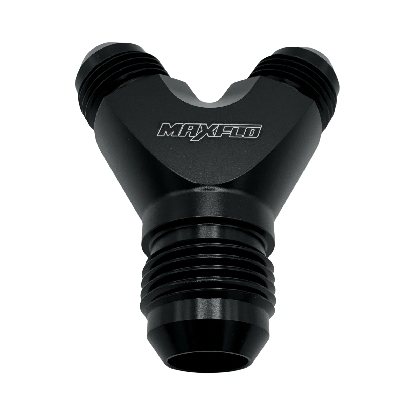 MaxFlo Motorsport AN10 to AN08 Y Adapter Black
