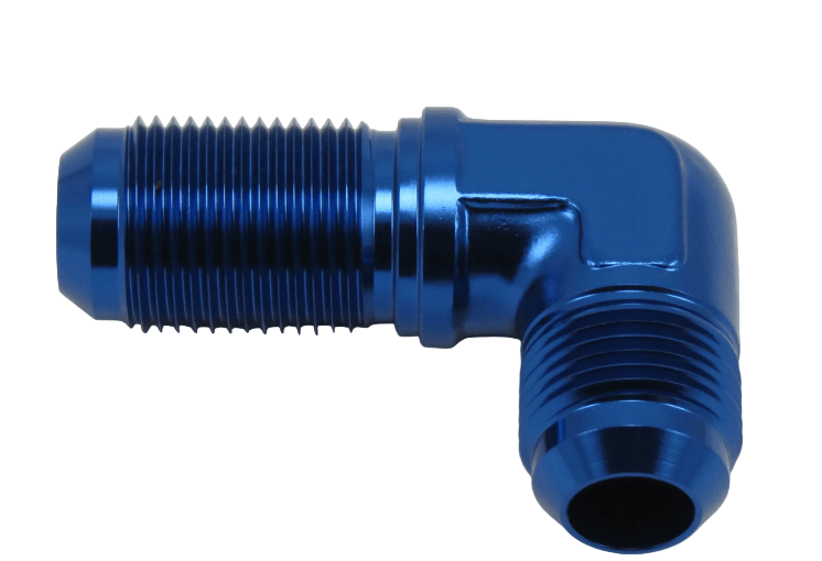 MaxFlo Motorsport AN12 90 Degree Bulkhead Blue