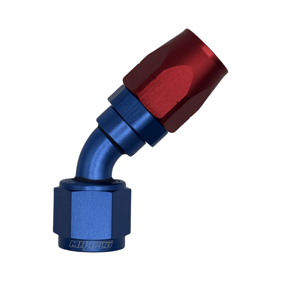 MaxFlo Motorsport AN4 45 degree Swivel Blue/Red