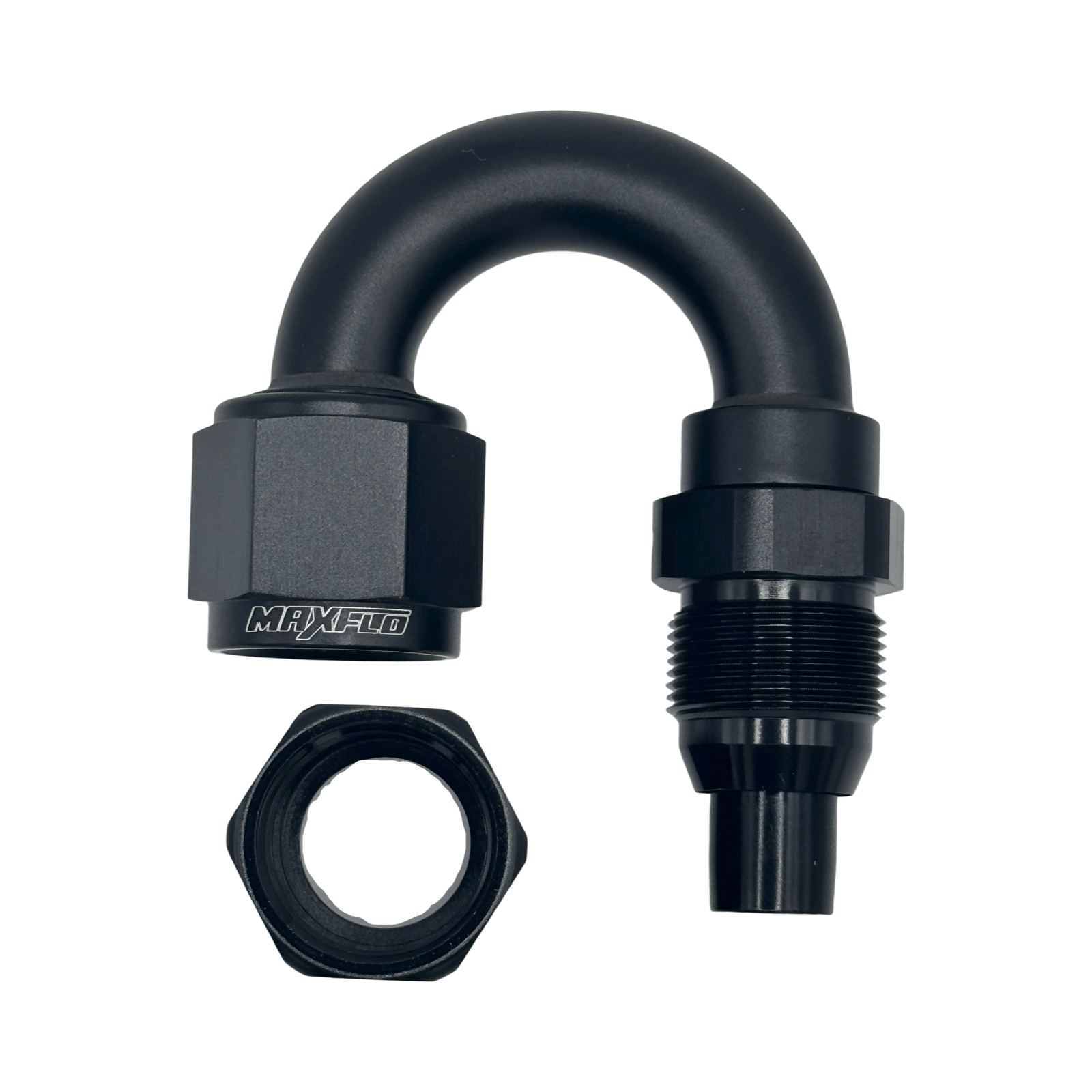 MaxFlo Motorsport AN6 180 degree Swivel Black