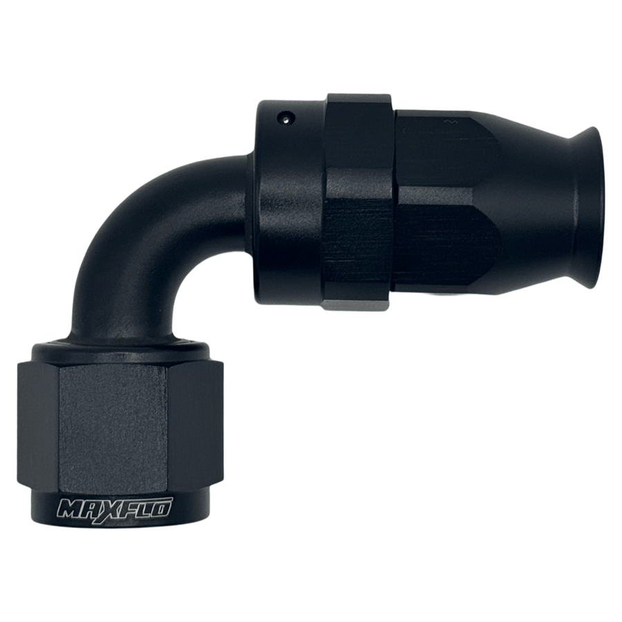 MaxFlo Motorsport AN6 90 degree Swivel Black PTFE