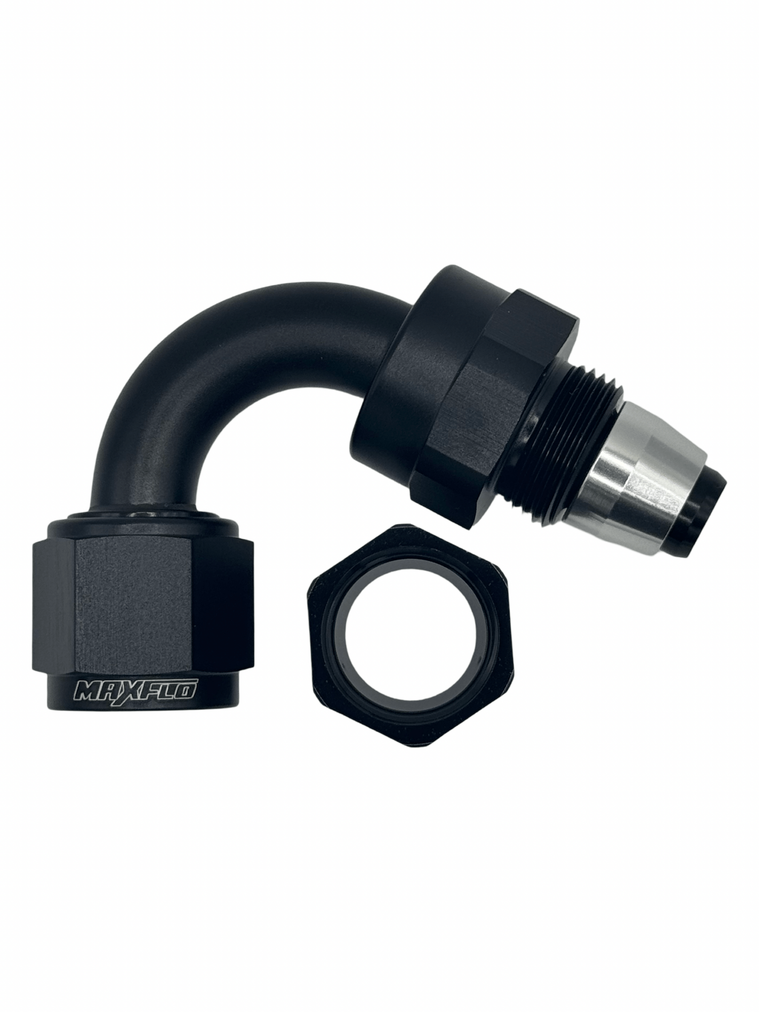 MaxFlo Motorsport AN8 120 degree Swivel Black PTFE