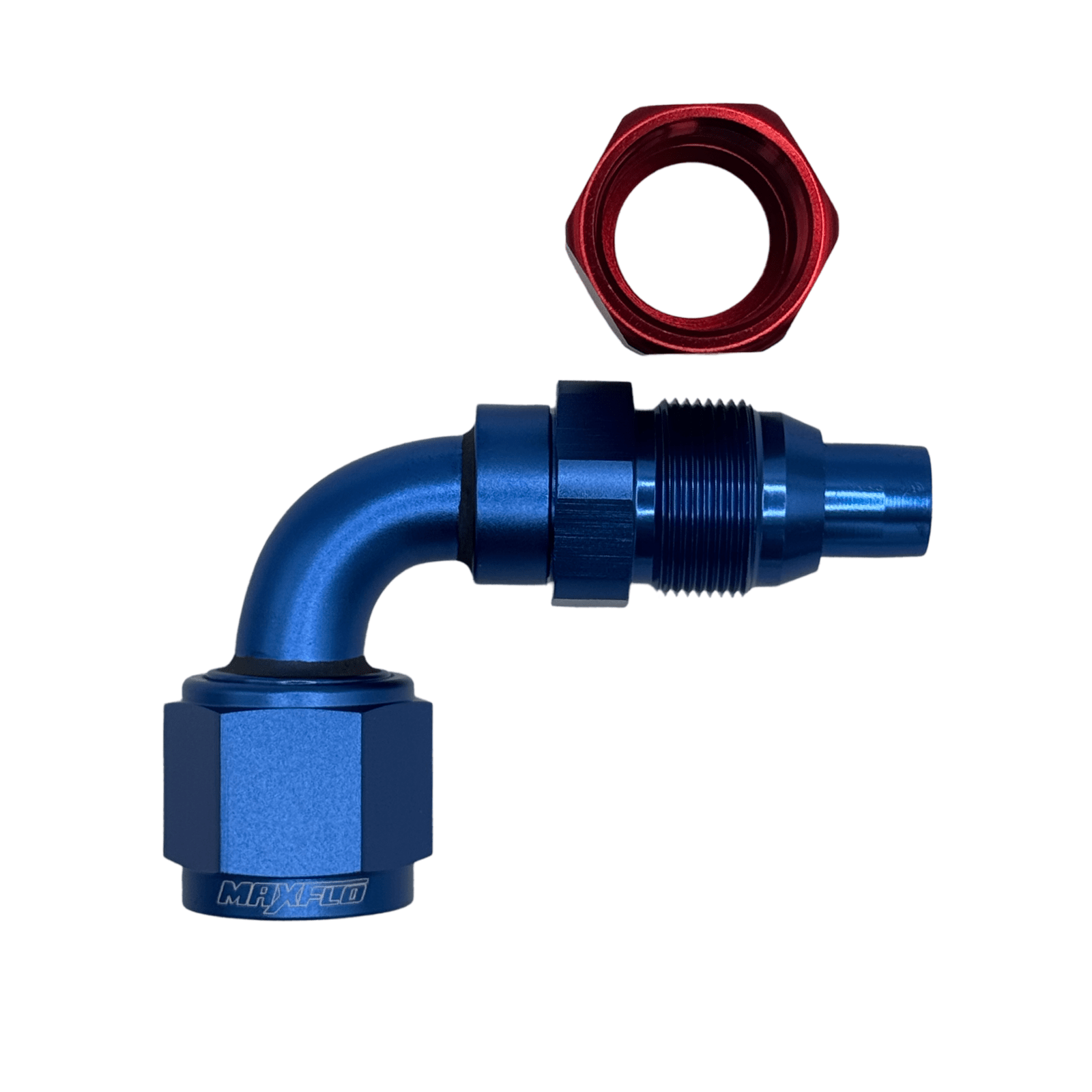 MaxFlo Motorsport AN8 90 Degree Swivel Blue/Red