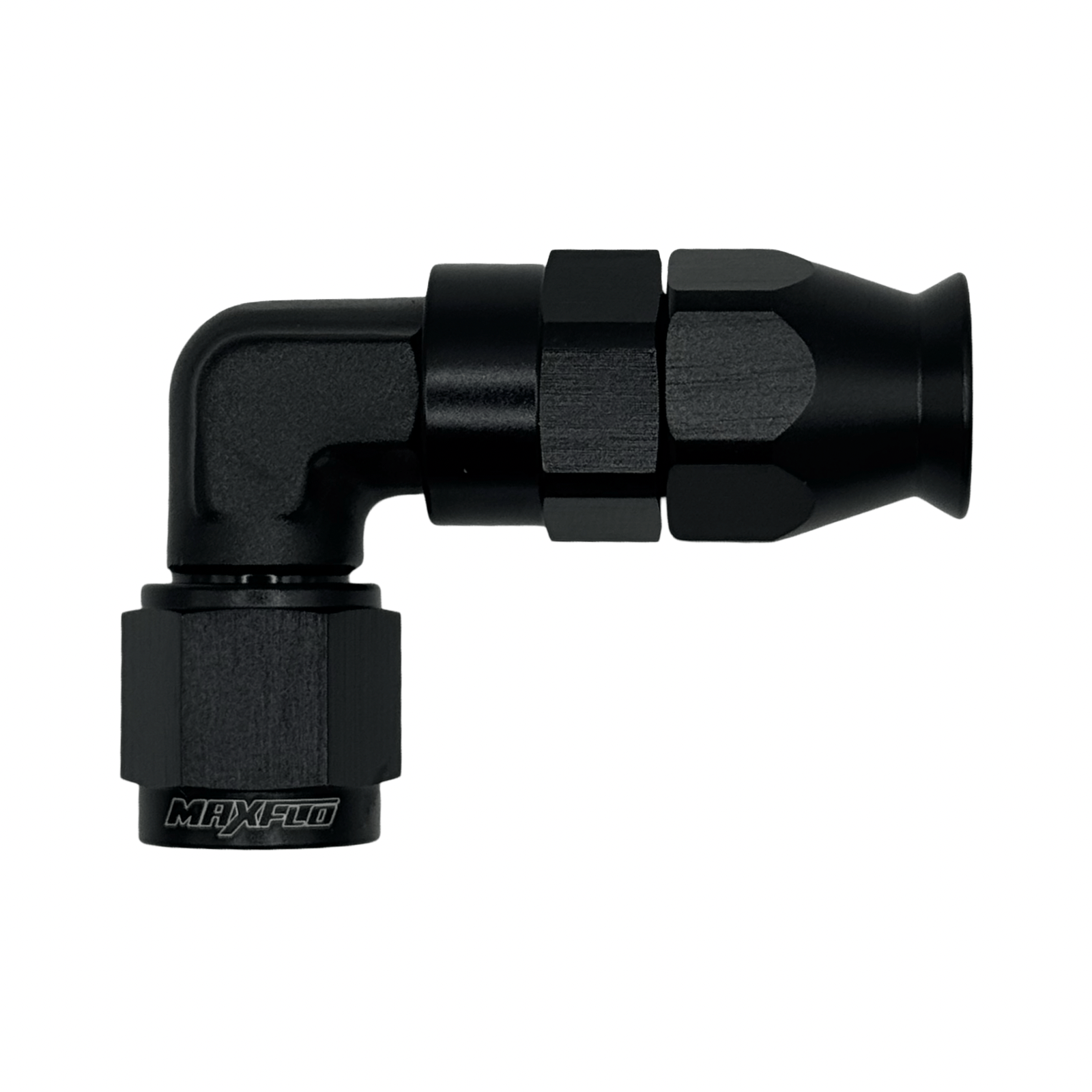 MaxFlo Motorsport Forged AN6 90 Degree Swivel Black PTFE