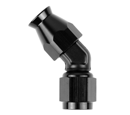 MaxFlo Motorsport Forged AN8 45 Degree Swivel Black PTFE