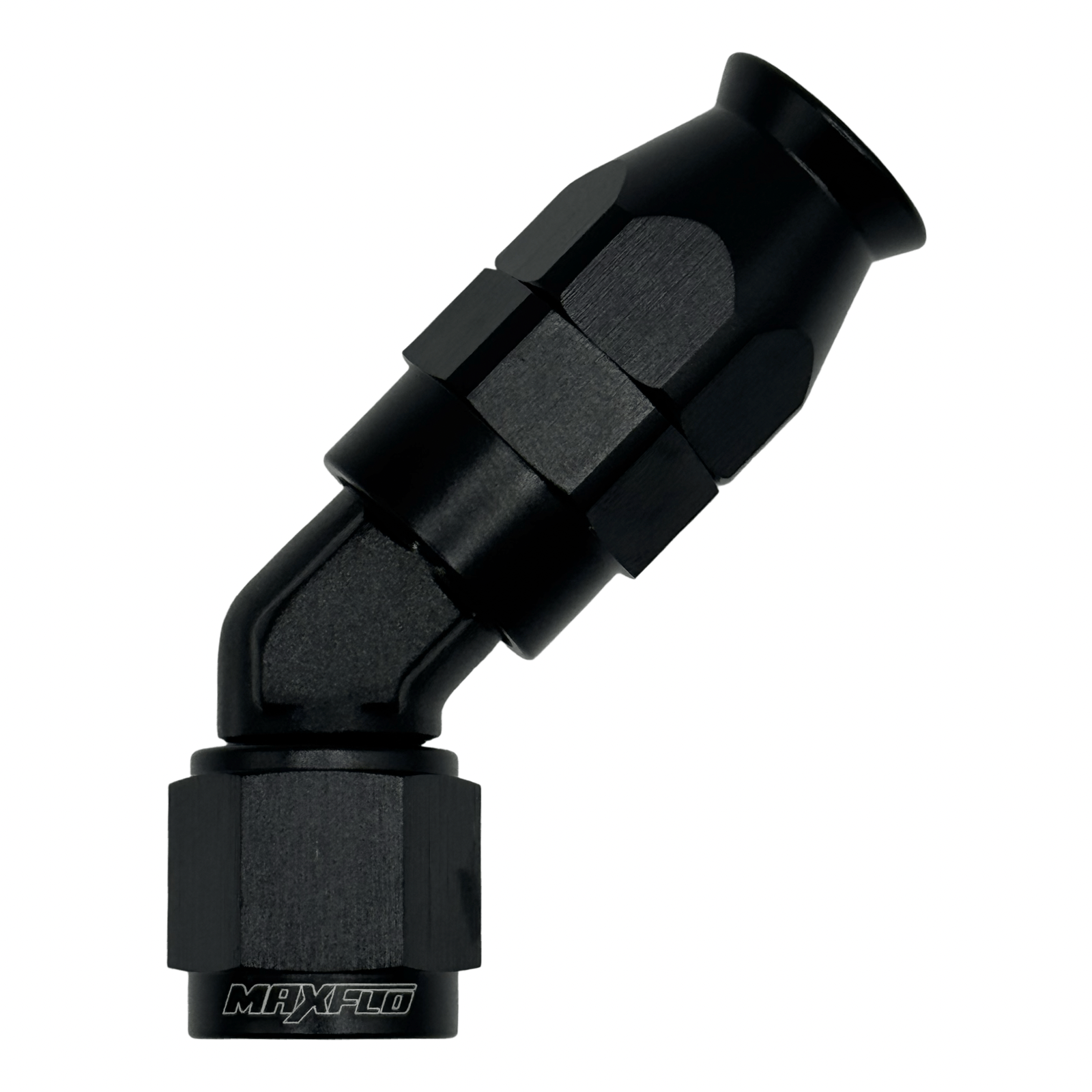 MaxFlo Motorsport Forged AN8 45 Degree Swivel Black PTFE