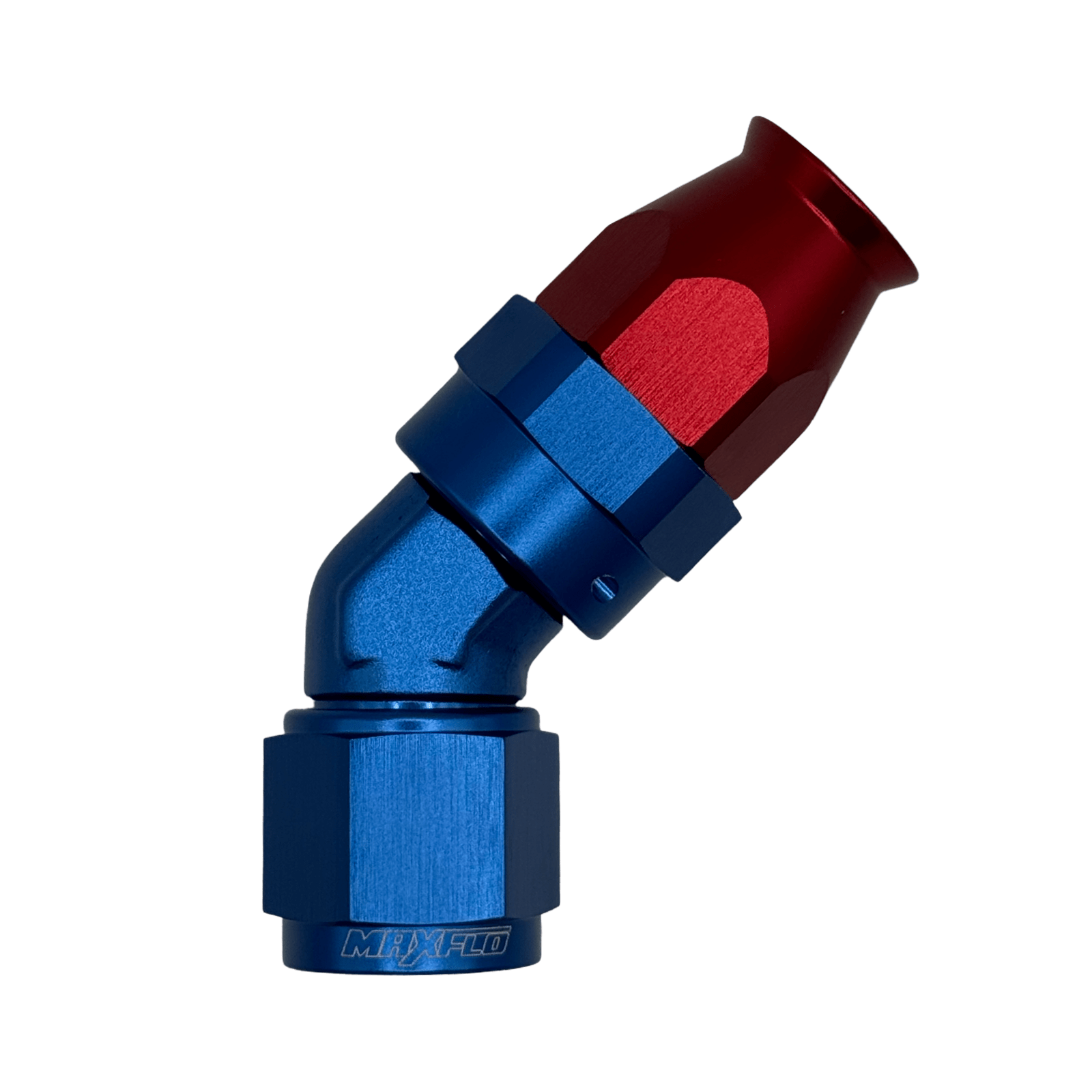 MaxFlo Motorsport Forged AN8 45 Degree Swivel Blue/Red PTFE