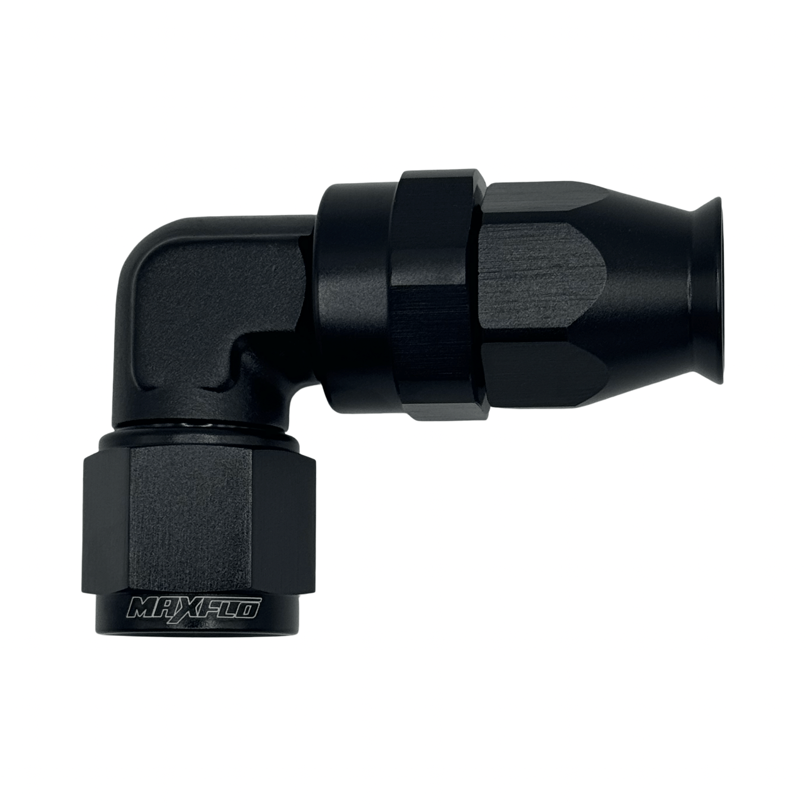 MaxFlo Motorsport Forged AN8 90 Degree Swivel Black PTFE