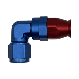 MaxFlo Motorsport Forged AN8 90 Degree Swivel Blue/Red PTFE
