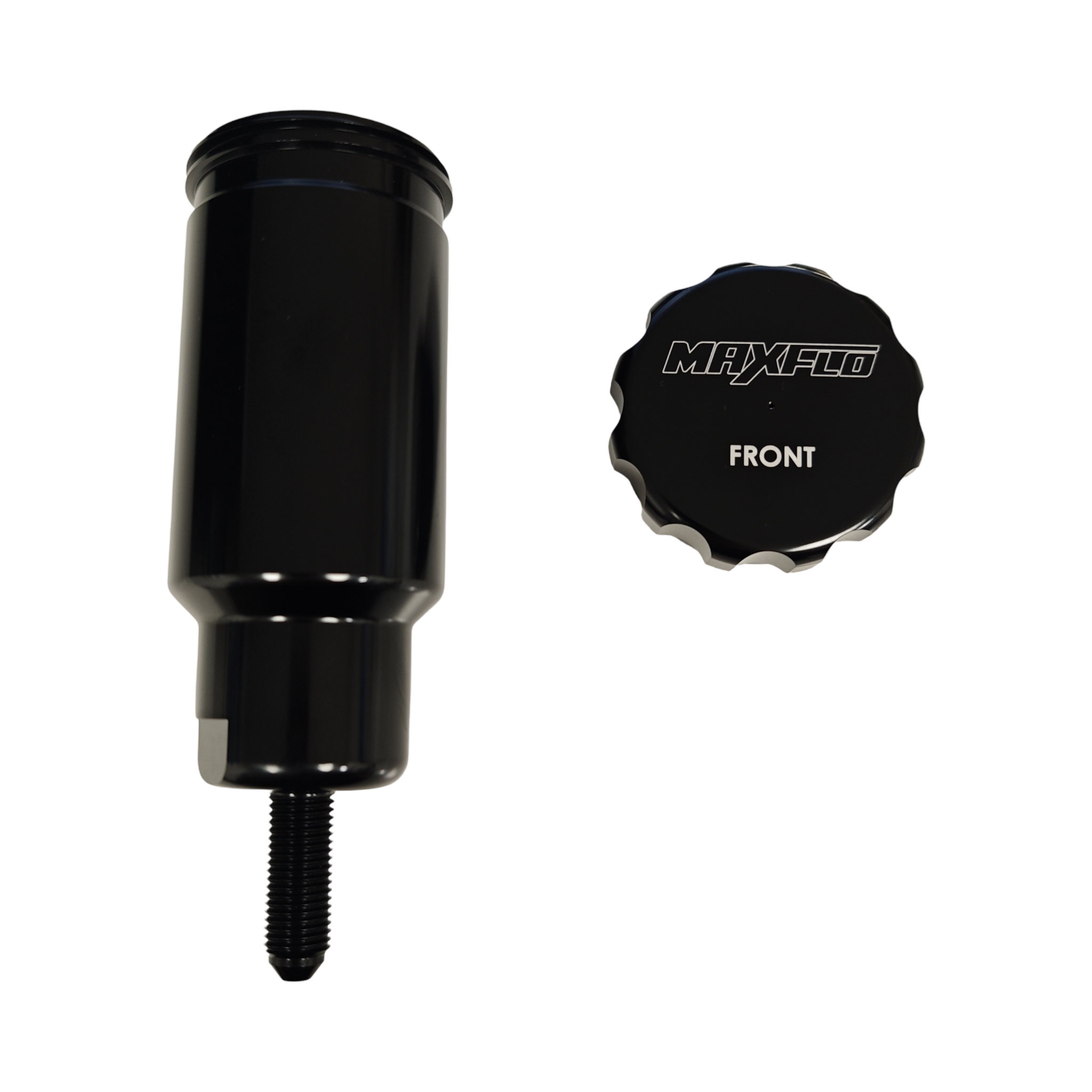 MaxFlo Motorsport Alloy Brake Fluid Bottle Front