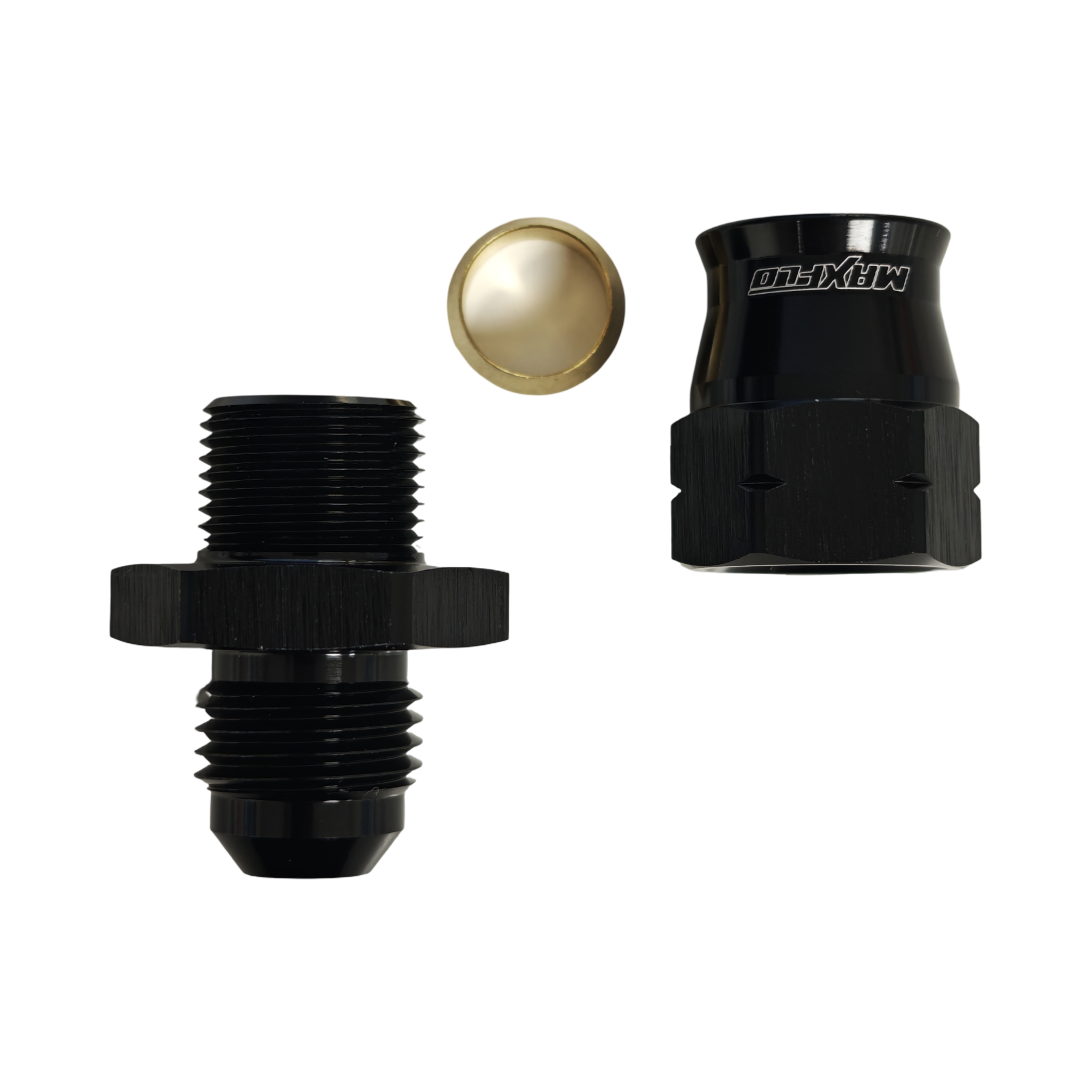 MaxFlo Motorsport 3/8 Tube To Male AN06 Adapter Black