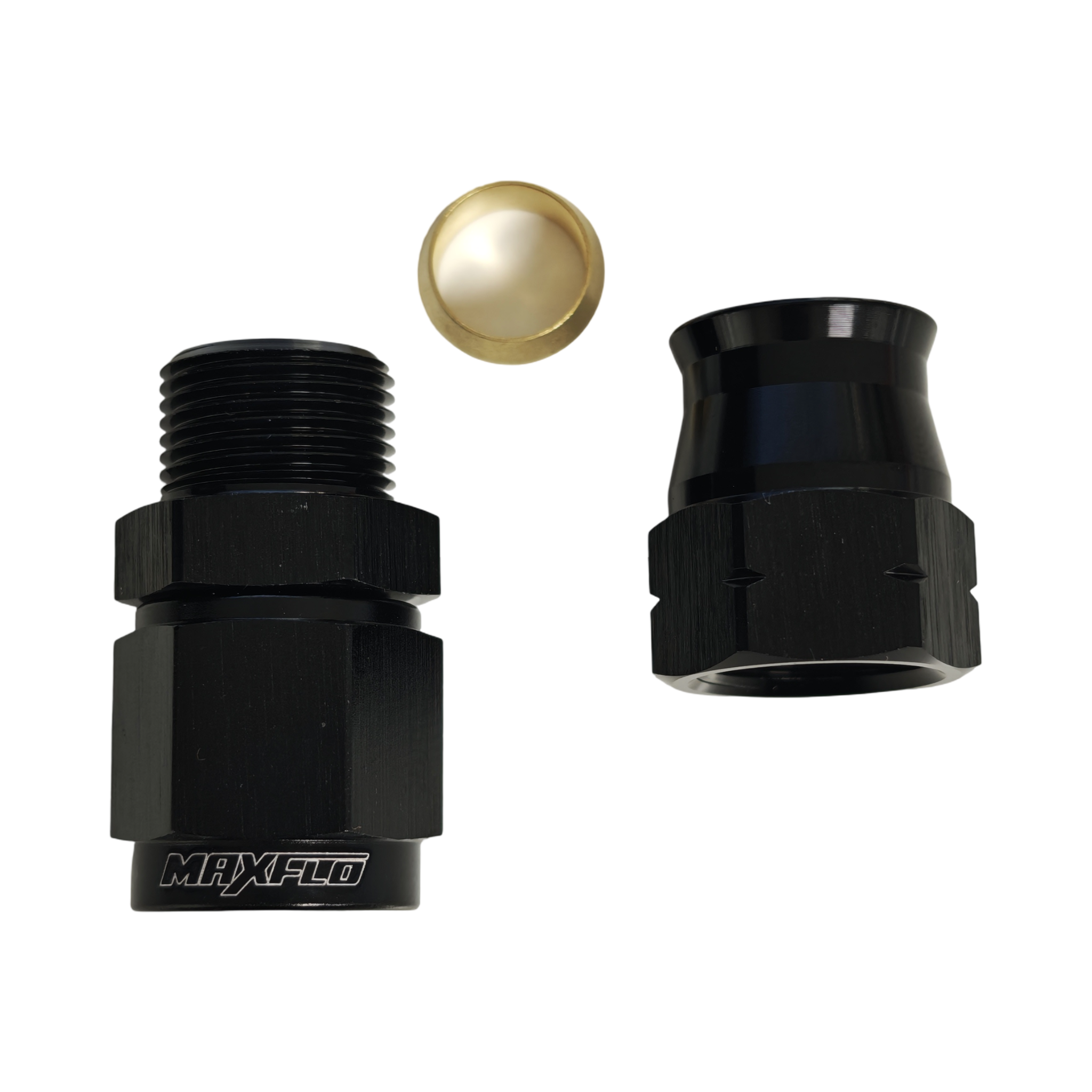 MaxFlo Motorsport 1/2 Tube To Female AN08 Adapter Black